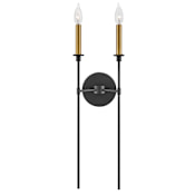 Lark Hux 2 Light 24" Tall Wall Sconce Black