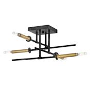 Lark Hux 4 Light 20" Wide Semi-Flush Ceiling Fixture Black