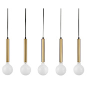 Lark Bobbie 5 Light 36" Wide Linear Chandelier Lacquered Brass