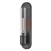 Lark Tully 18" Tall Wall Sconce with Clear Glass Shade Black