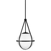 Lark Colby 1 Light 12" Wide Pendant with Cased Opal Glass Black