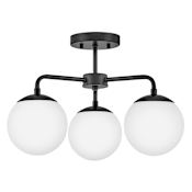 Lark Julep 3 Light 20" Wide Semi-Flush Ceiling Fixture Black