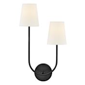 Lark Cora 2 Light 22" Tall Wall Sconce Black