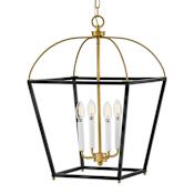 Lark Tate 4 Light 16" Wide Pendant Black / Lacquered Brass