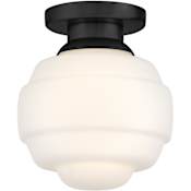 Lark Penny 9" Wide Semi-Flush Globe Ceiling Fixture Black