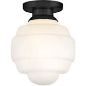 Lark Penny 12" Wide Semi-Flush Globe Ceiling Fixture Black