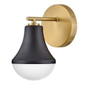 Lark Haddie 9" Tall Bathroom Sconce with Case Opal Glass Shade Black