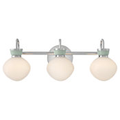 Lark Lucy 3 Light 25" Wide LED Vanity Light Chrome / Seafoam