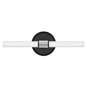 Lark Kai 17" Wide LED Bath Bar with Etched Opal Glass Shades Black / Chrome