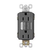 Legrand Radiant 15 Ampere Tamper Resistant Self-Test GFCI Electrical Outlet and Night Light Black