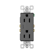 Legrand Radiant 15 Ampere Tamper Resistant Decorator Electrical Outlet Black