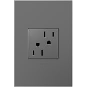 Legrand adorne 15 Ampere Tamper-Resistant Electrical Outlet with Wall Plate Magnesium