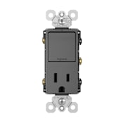 Legrand Radiant 15 Ampere Combination Tamper Resistant Outlet and 3-Way Light Switch Black