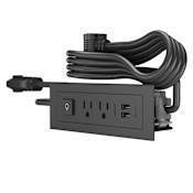 Legrand radiant 15 Ampere 2 Outlet Tamper Resistant Furniture Power Strip with 2 USB-A Ports and Switch - 6' Cord Black
