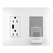 Legrand radiant 15 Ampere Tamper Resistant Electrical Outlet with USB Port and Qi Wireless Charger White