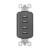 Legrand radiant Quad USB-A Outlet Charger Black