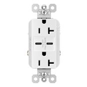 Legrand Radiant 20 Ampere Spec Grade Tamper-Resistant Electrical Outlet with Ultra-Fast USB-C Charging Ports White