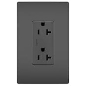 Legrand 20 Ampere Tamper Resistant Double Switch Electrical Outlet Black