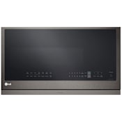 LG 2.1 Cu. Ft. 400 CFM Over-the-Range Microwave with ExtendaVent 2.0 and Scan-to-Cook Technology Black Stainless Steel