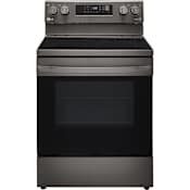 LG 30 Inch Wide 6.3 cu. ft Electric Smart Range with Wi-Fi capability and AirFry Technology Black Stainless Steel