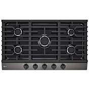 LG 36 Inch Wide 5 Burner Gas Cooktop with 20K UltraHeat BTU Burner and EasyClean Cooktop Black Stainless Steel