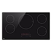 LG 36 Inch Wide 5 Burner Electric Cooktop with Induction Technology and Top Mounted Controls Black
