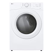 LG 27 Inch Wide 7.4 Cu. Ft. Energy Star Certified Electric Dryer with Reversible Door and FlowSense® White
