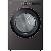 LG 27 Inch Wide 7.4 Cu. Ft. Energy Star Certified Electric Dryer with AI Sensor Dry and TurboSteam Black Steel