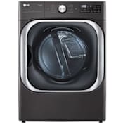LG 29" Wide 9 Cu. Ft. Energy Star Certified Electric Dryer with Built-In Intelligence and TurboSteam Black Steel