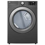 LG 27 Inch Wide 7.4 Cu. Ft. Energy Star Certified Gas Dryer with Sensor Dry and FlowSense Duct Clogging Indicators Middle Black