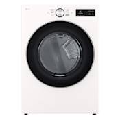 LG 27 Inch Wide 7.4 Cu. Ft. Energy Star Certified Gas Dryer with TurboSteam Technology Alpine White