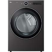LG 27 Inch Wide 7.4 Cu. Ft. Energy Star Certified Gas Dryer with AI Sensor Dry and SteamSanitary Technology Black Steel