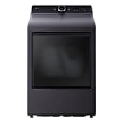 LG 27 Inch Wide 7.3 Cu. Ft. Energy Star Certified Gas Dryer with Knob Controls and EasyLoad Door Matte Black