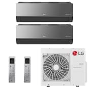 LG 18K BTU Cooling / 22K BTU Heating 20 SEER2 Two Zone Wall Mount Mini Split System with (1) 9K and (1) 12K BTU Indoor Units in Smoked Charcoal Smoked Charcoal