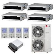 LG 36K BTU Cooling / 45K BTU Heating 19 SEER2 Four Zone Concealed Duct Mini Split System with (2) 9K and (2) 12K BTU Indoor Units White