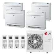LG 30K BTU Cooling / 32K BTU Heating 22 SEER2 Four Zone Floor Console Mini Split System with (3) 9K and (1) 12K BTU Indoor Units White