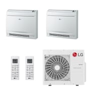 LG 30K BTU Cooling / 32K BTU Heating 22 SEER2 Two Zone Floor Console Mini Split System with (1) 9K and (1) 15K BTU Indoor Units White