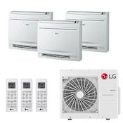 LG 32.8K BTU Cooling / 36K BTU Heating 21.5 SEER2 Three Zone Floor Console Mini Split System with (2) 9K and (1) 12K BTU Indoor Units White