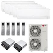 LG 48K BTU Cooling 20.5 SEER2 Five Zone Wall Mount Mini Split Package with 7k + 9k + 12k + 15k + 15k Indoor Units White