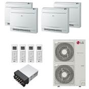 LG 48K BTU Cooling / 54K BTU Heating 20.5 SEER2 Four Zone Floor Console Mini Split System with (3) 9K and (1) 12K BTU Indoor Units White