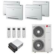 LG 56K BTU Cooling / 64K BTU Heating 20.5 SEER2 Four Zone Floor Console Mini Split System with (1) 9K, (1) 12K and (2) 15K BTU Indoor Units White