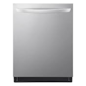 LG 24 Inch Wide 15 Place Setting Built-In Fingerprint Resistant Top Control Dishwasher with 3 Racks and 9 Wash Cycles Stainless Steel