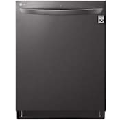 LG 24 Inch Wide 15 Place Setting Built-In Fingerprint Resistant Top Control Dishwasher with QuadWash and TrueSteam PrintProof Black Stainless Steel