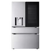 LG 36 Inch Wide 28.6 Cu. Ft. Energy Star Certified Fingerprint Resistant French Door Refrigerator with Dual Ice Maker and LED Lights Stainless Steel