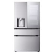 LG 36 Inch Wide 28.6 Cu. Ft. Energy Star Certified Fingerprint Resistant French Door Refrigerator with Mini Craft Ice™ and Mirror InstaView® Window Stainless Steel