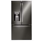LG 36 Inch Wide 22.1 Cu. Ft. Energy Star Rated French Door Refrigerator Black Stainless Steel