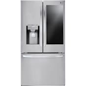 LG 36 Inch Wide 27.5 Cu. Ft. Energy Star Rated French Door Refrigerator with Instaview Door-In-Door and SmartThinQ Technology Stainless Steel