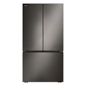 LG 36 Inch Wide 26.5 Cu. Ft. Energy Star Certified Fingerprint Resistant French Door Refrigerator with LED Lights and Pocket Handles Black Stainless Steel