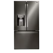 LG 36 Inch Wide 27.7 Cu. Ft. Energy Star Certified Fingerprint Resistant French Door Refrigerator with External Water and Ice Dispenser Black Stainless Steel