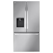 LG 36 Inch Wide 30.7 Cu. Ft. Energy Star Certified Fingerprint Resistant French Door Refrigerator with Tall Ice and Water Dispenser and ThinQ Technology PrintProof Stainless Steel